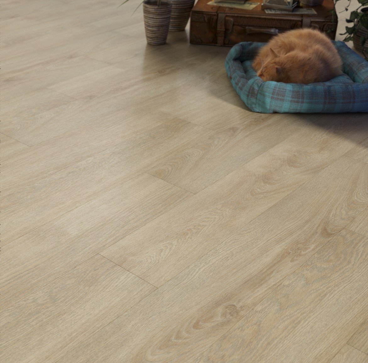 Кварцвиниловая плитка FineFloor клеевая Wood Дуб Лиенц FF-1437 1320×196×2,5 фото в интерьере