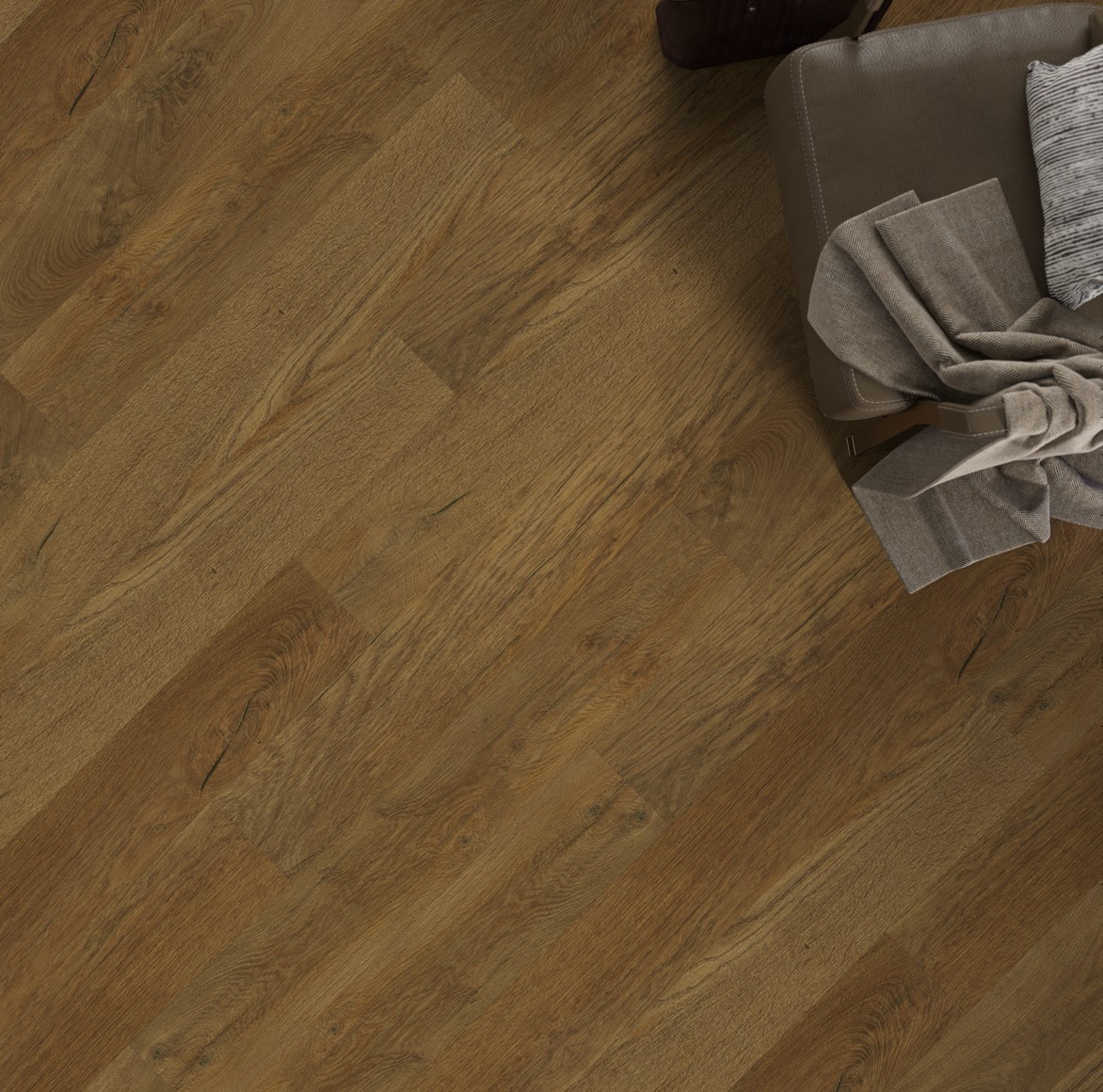 Кварцвиниловая плитка FineFloor замковая Rich Дуб Каламос FF-1996 1316×191×4,5 фото в интерьере