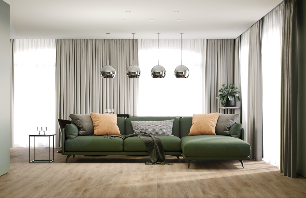 Кварцвиниловый SPC ламинат Cronafloor Wood Дуб Клайпеда XJ1106-13 1200×180×4 фото в интерьере