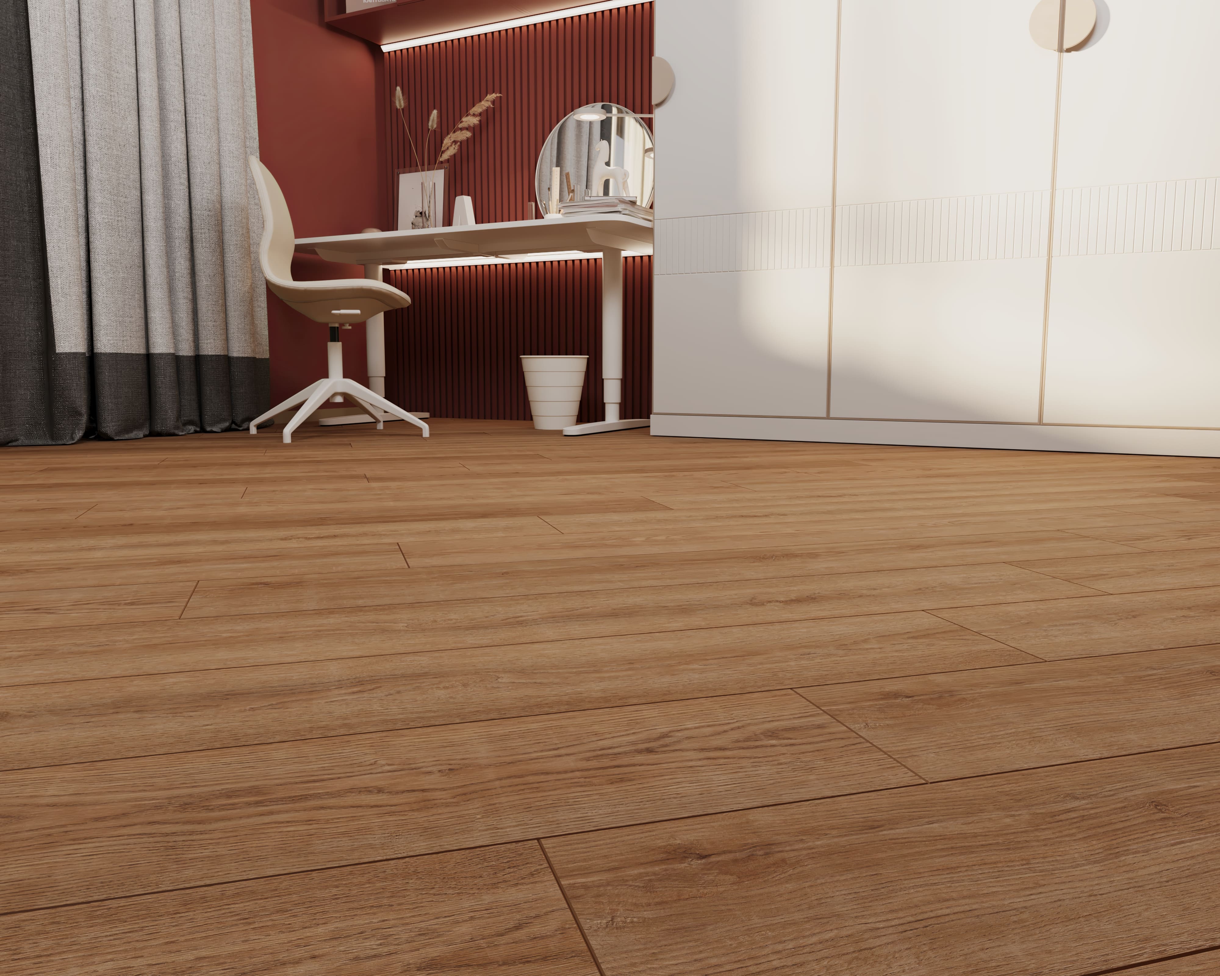 Кварцвиниловый SPC ламинат Cronafloor Wood Дуб Плунге XJ83008-3 1200×180×4 фото в интерьере