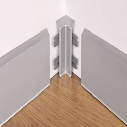 Угол внутренний пластиковый для плинтуса Modern Decor серебро матовое 70 мм