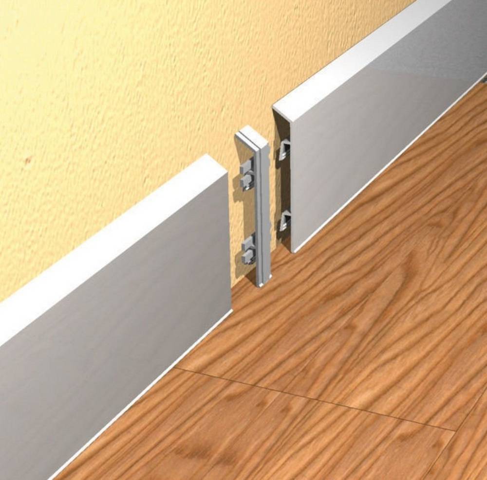 Соединитель пластиковый для плинтуса Modern Decor серебро матовое 70 мм