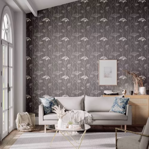 Обои Harlequin Colour 1 Gardinum Charcoal Flint And Gilver 110556 10,05×0,52