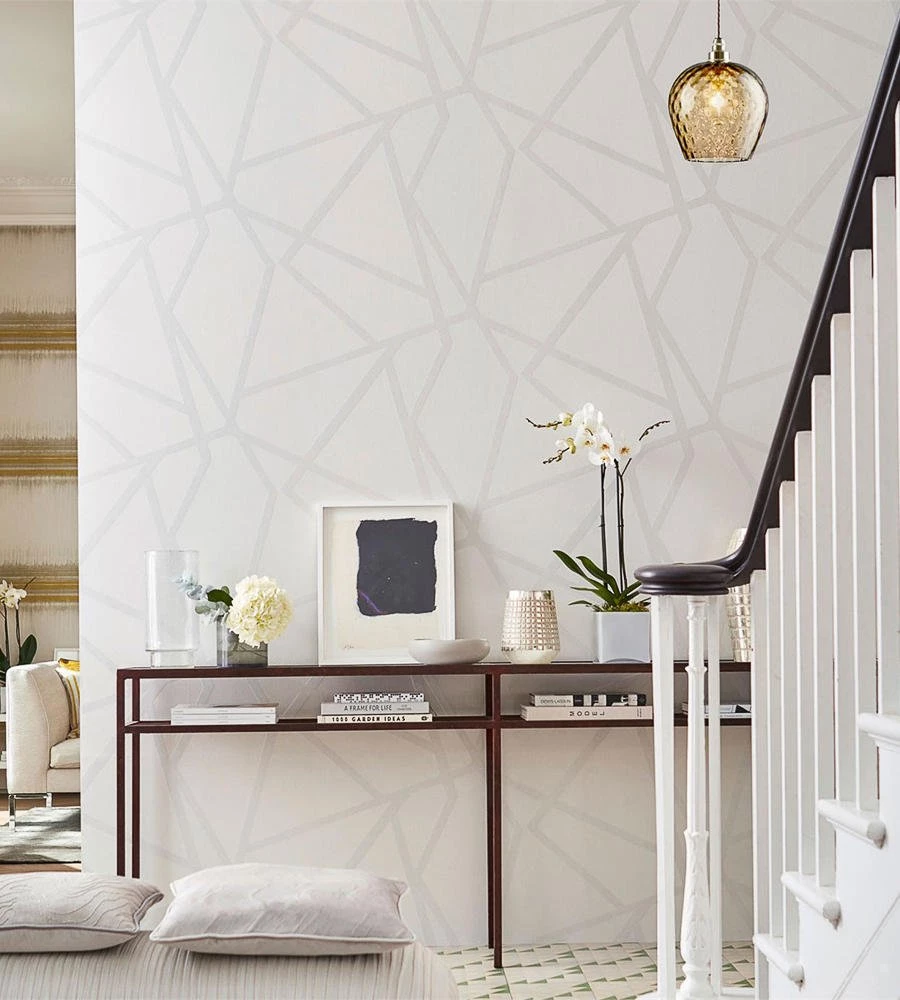 Обои Harlequin Colour 1 Sumi Shimmer Porcelain/Linen 111574 10,05×0,686 фото в интерьере