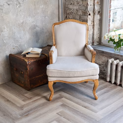 Кварцвиниловая плитка Vinilam клеевая Parquet Herringbone Glue Паркет Эрмитаж GD11122 венгерская елка 762×152,4×2,5