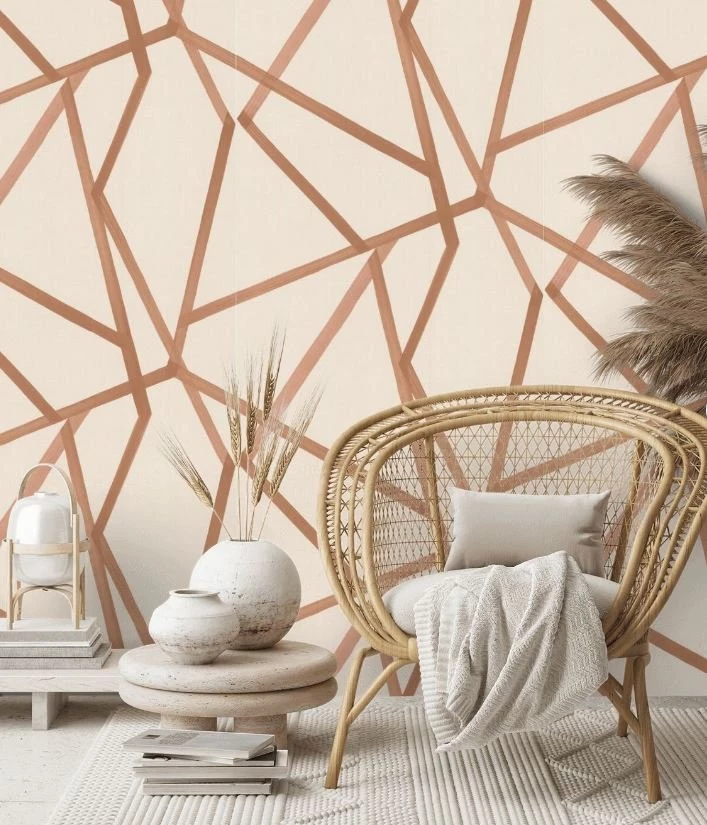 Обои Harlequin Colour 1 Sumi Linen/Copper 112598 10,05×0,686 фото в интерьере