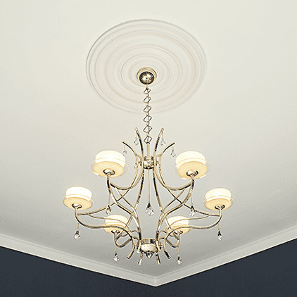 Потолочная розетка под покраску Европласт 1.56.018 74,3 см фото в интерьере