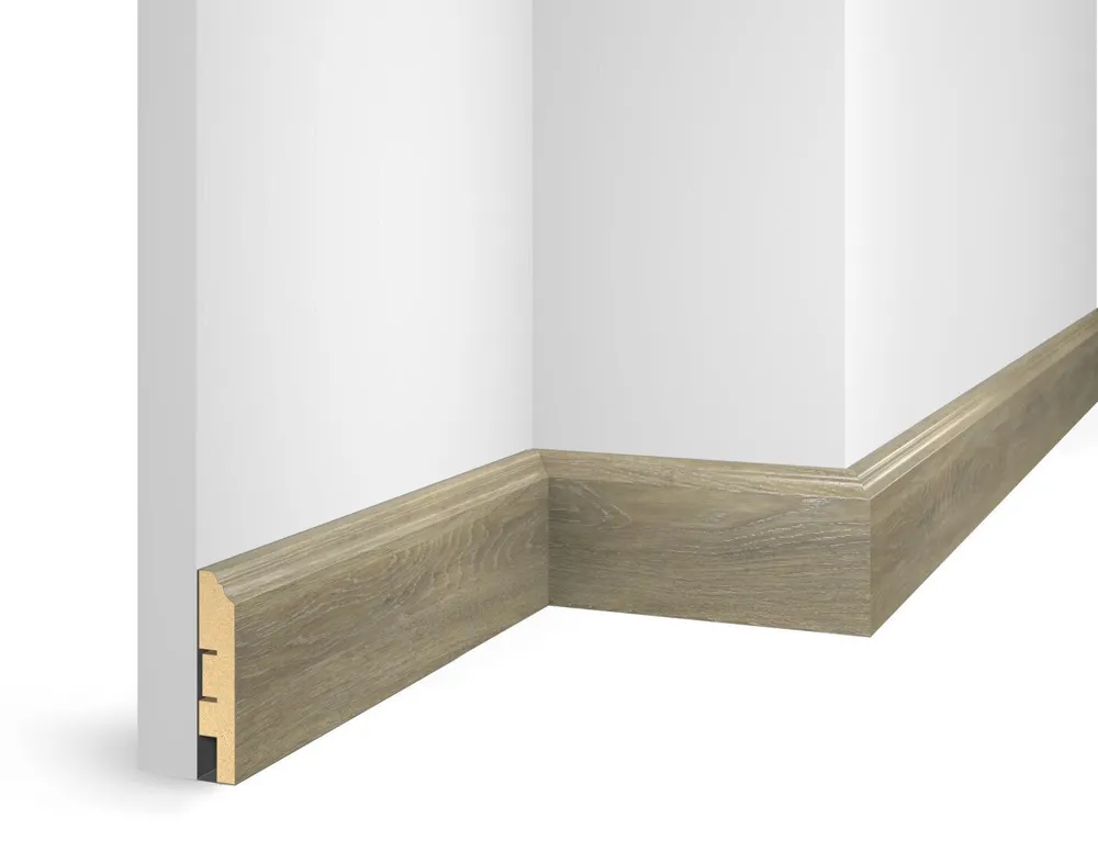 Плинтус МДФ ламинированный Cosca Decor NanoFlex EP07 Дуб Сахара 2400×80×16