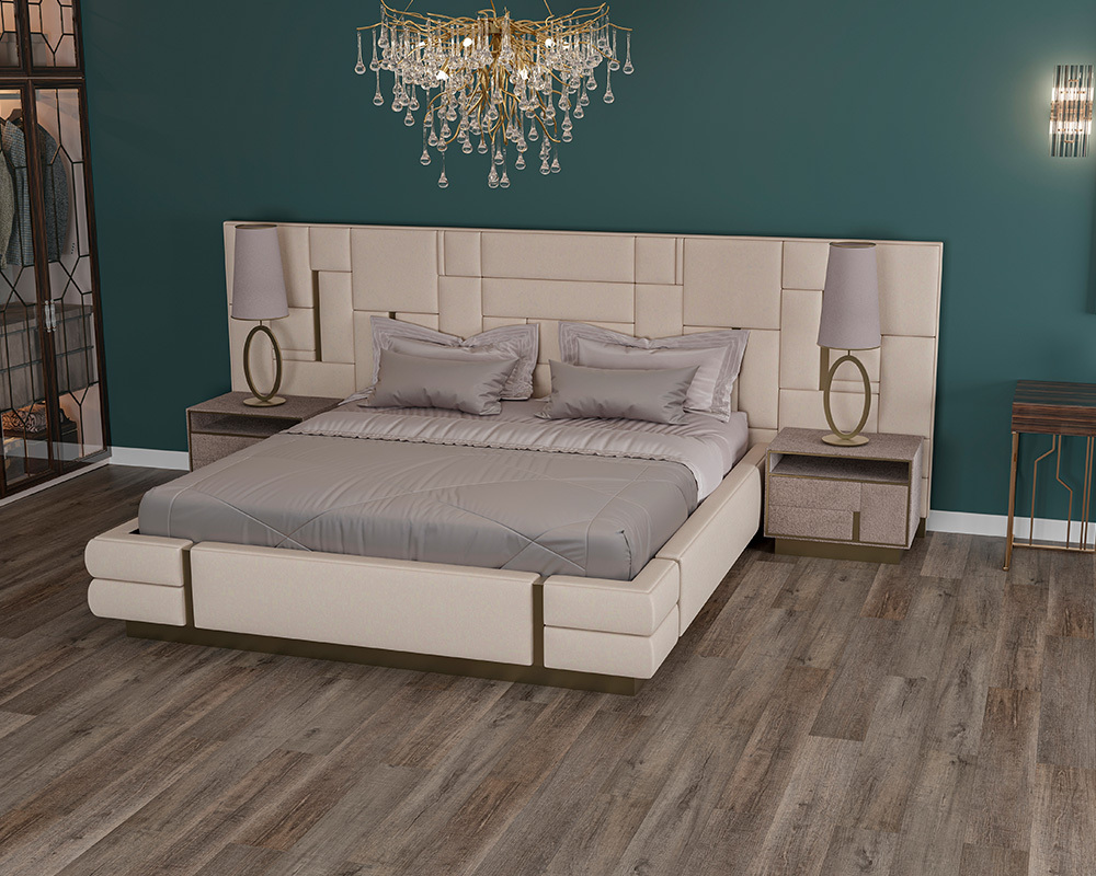 Кварцвиниловый SPC ламинат Alta Step Excelente Дуб платиновый SPC 6613 1218×180×5,3 фото в интерьере