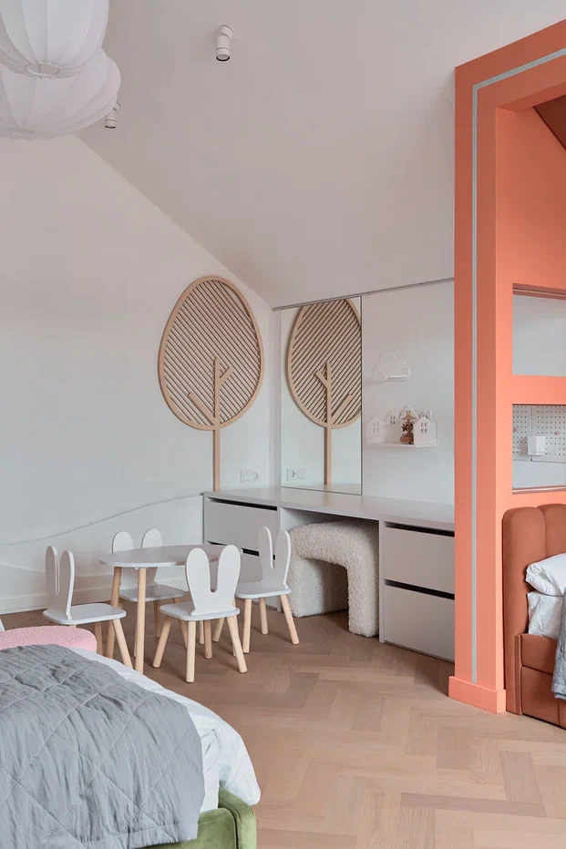 Композитная паркетная доска Quartz Parquet Штучный паркет Дуб Бисквитный 44-1258-07 венгерская елка 400×100×5 фото в интерьере