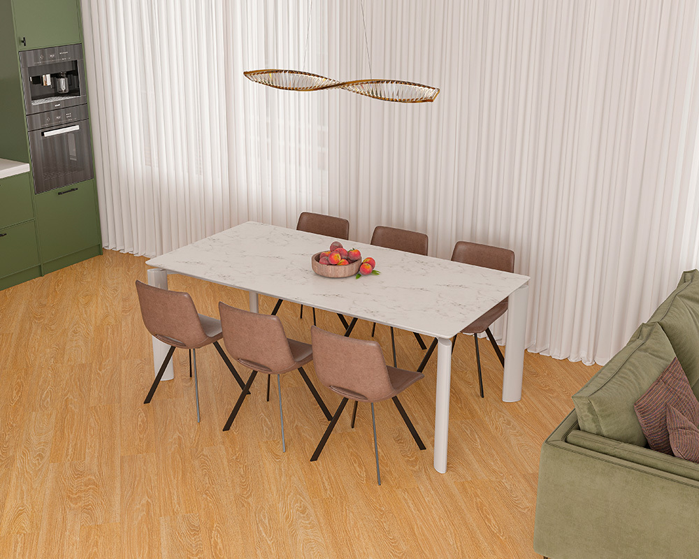 Кварцвиниловый SPC ламинат Alta Step Excelente Дуб песочный SPC 6608 1218×180×5 фото в интерьере