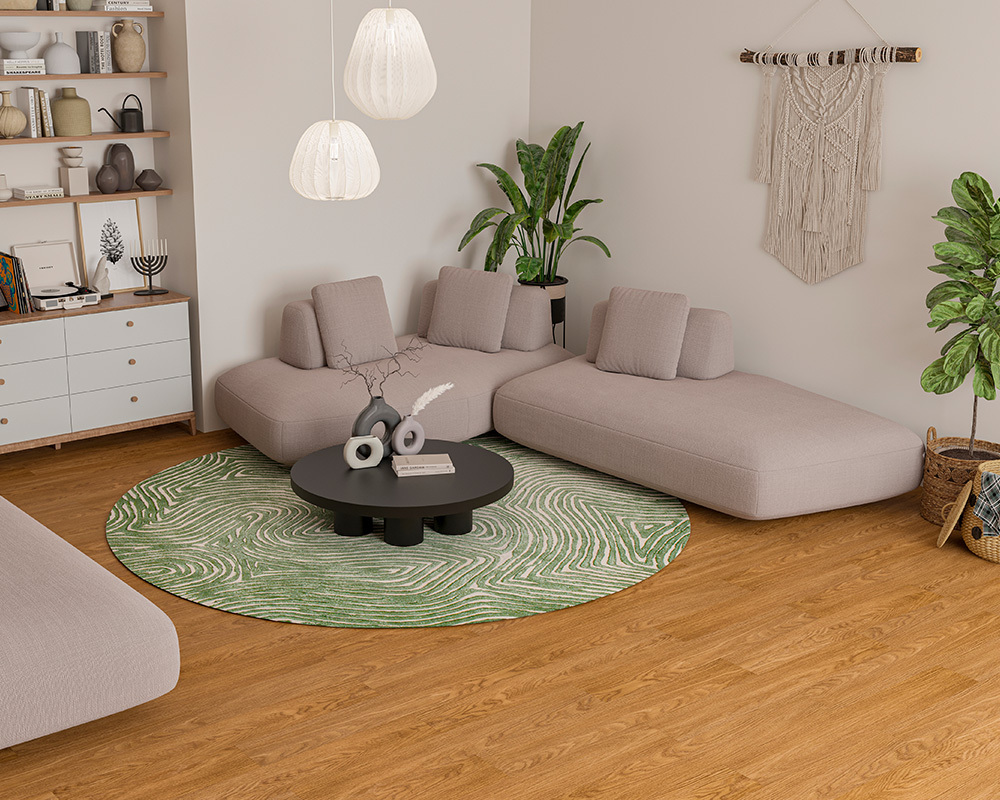 Кварцвиниловый SPC ламинат Alta Step Excelente Дуб натуральный SPC 6602 1218×180×5 фото в интерьере