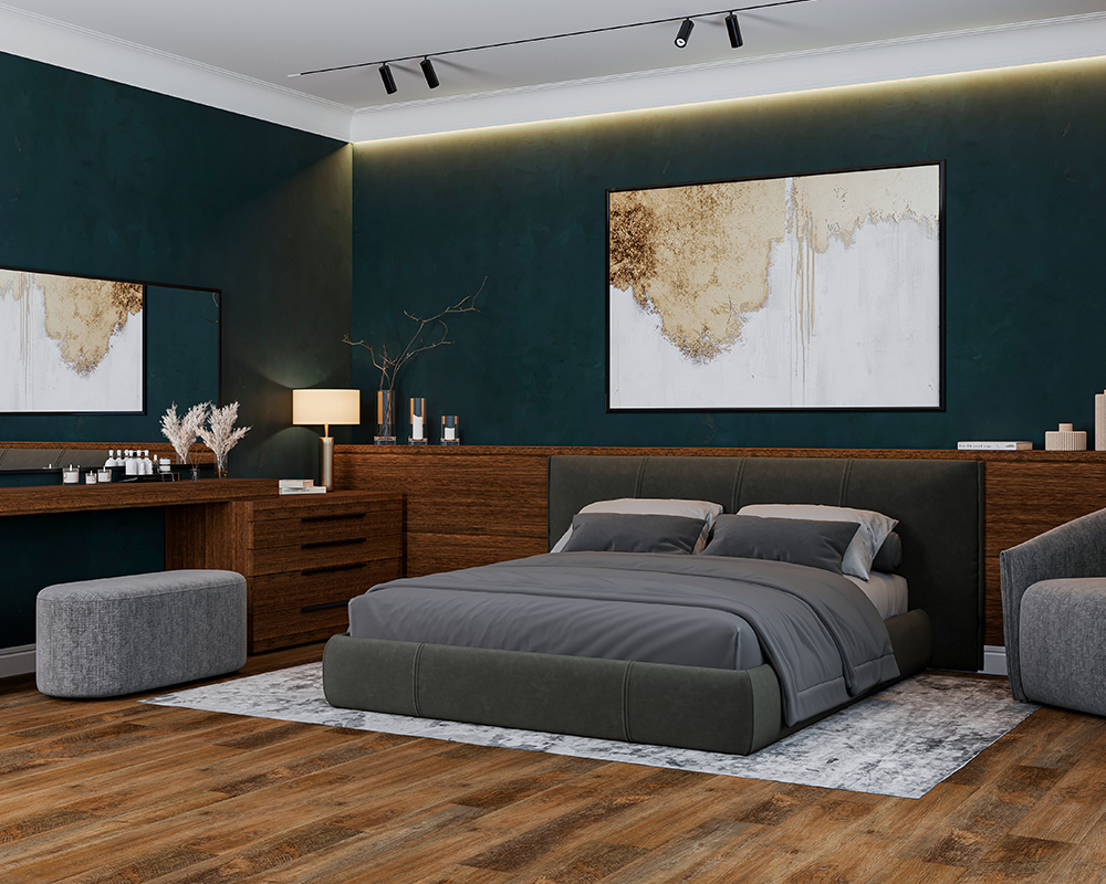 Кварцвиниловый SPC ламинат Alta Step Perfecto Дуб античный SPC 8806 1218×180×5 фото в интерьере