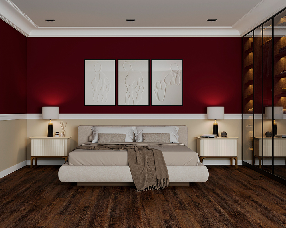 Кварцвиниловый SPC ламинат Alta Step Perfecto Дуб азиатский SPC 8812 1218×180×5 фото в интерьере