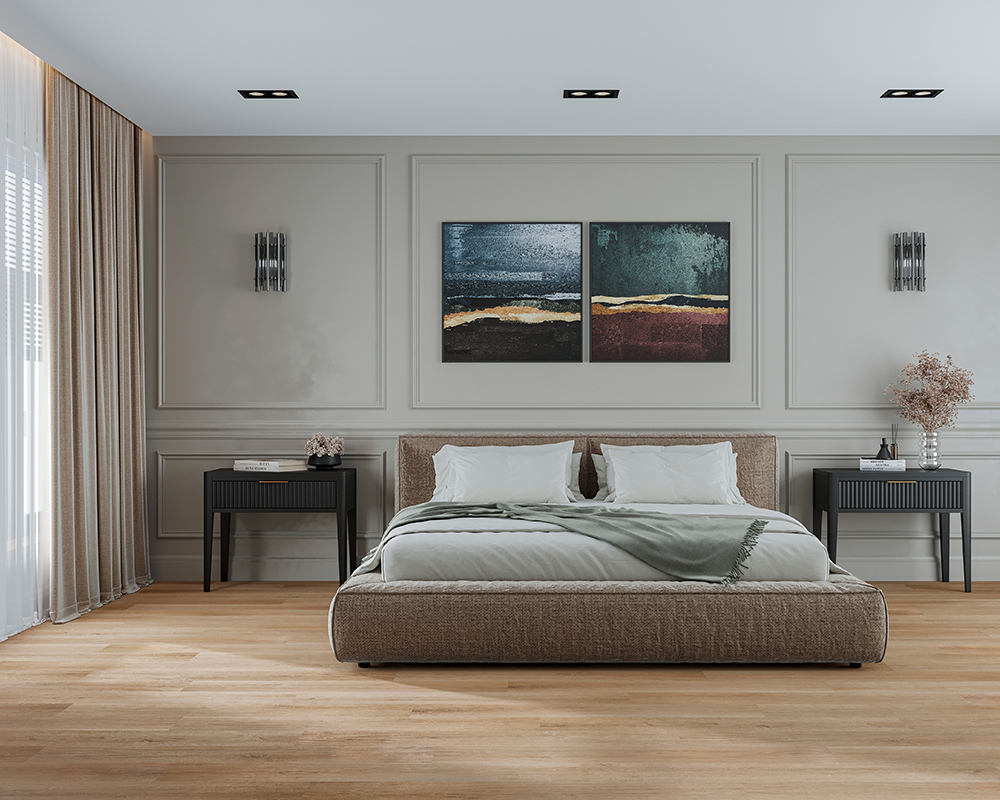 Кварцвиниловый SPC ламинат Alta Step Nativo Дуб северный SPC 2205 1218×180×4 фото в интерьере