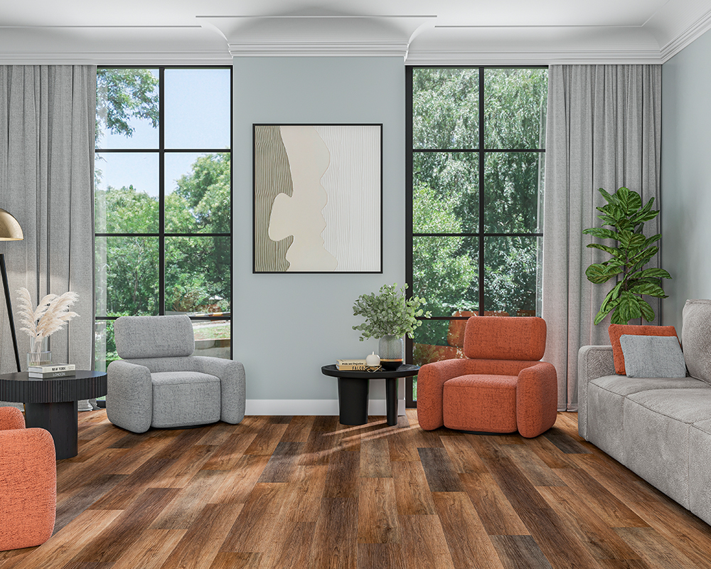 Кварцвиниловый SPC ламинат Alta Step Nativo Дуб островной SPC 2207 1218×180×4 фото в интерьере