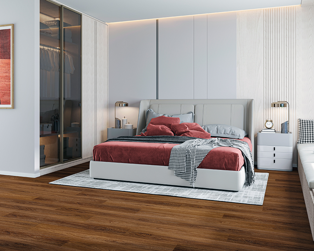 Кварцвиниловый SPC ламинат Alta Step Nativo Дуб летний SPC 2209 1218×180×4 фото в интерьере