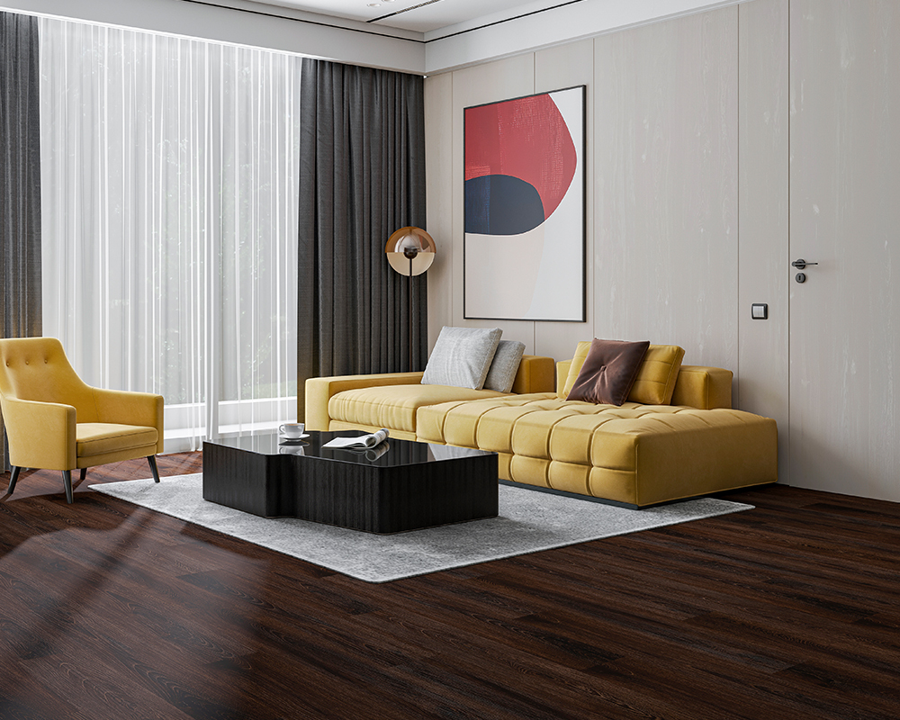 Кварцвиниловый SPC ламинат Alta Step Nativo Дуб африканский SPC 2210 1218×180×4 фото в интерьере