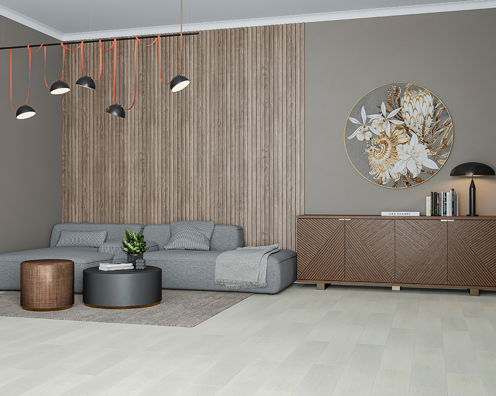 Кварцвиниловый SPC ламинат Alta Step Gusto Дуб парфе SPC3301 1218×180×4 фото в интерьере