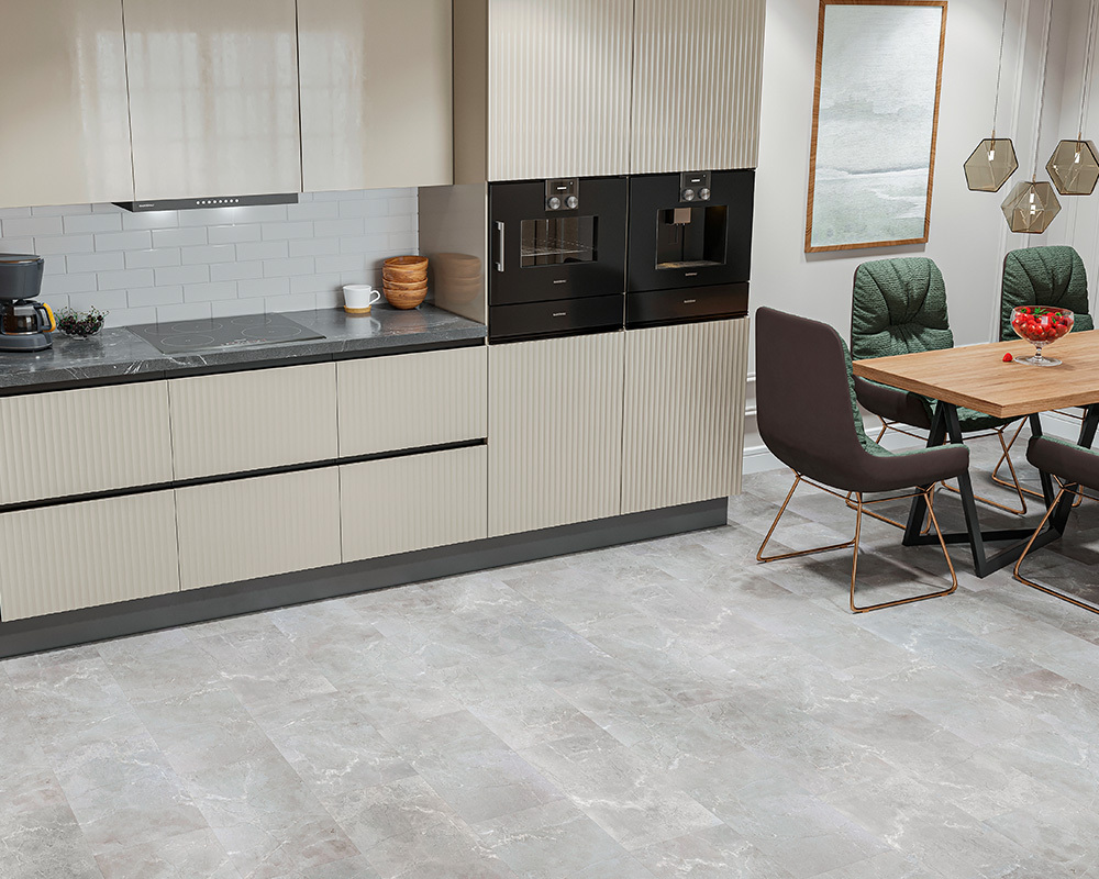 Кварцвиниловый SPC ламинат Alta Step Roca Палладий SPC1908 610×305×4.3 фото в интерьере