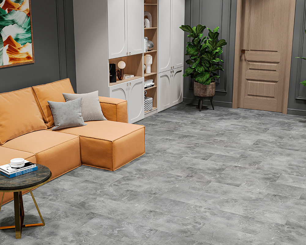 Кварцвиниловый SPC ламинат Alta Step Roca Ангелит SPC1909 610×305×4.3 фото в интерьере