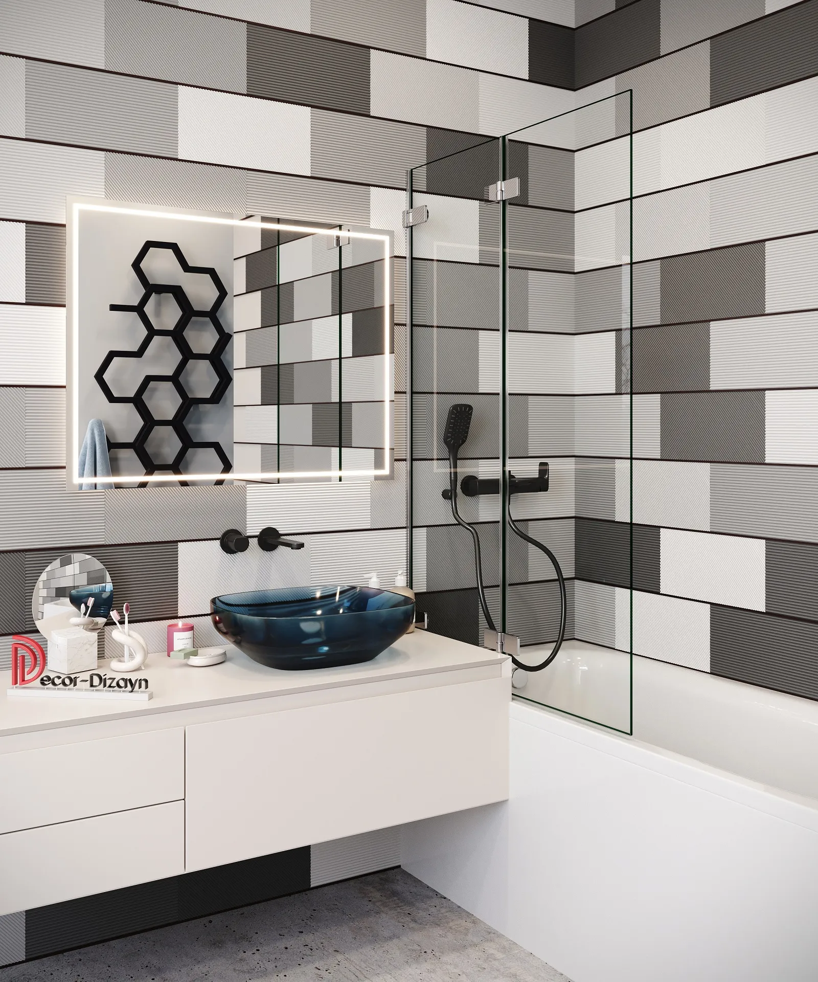 Стеновая панель из полистирола под покраску Decor-Dizayn Грани DD927 3000×200×10 фото в интерьере