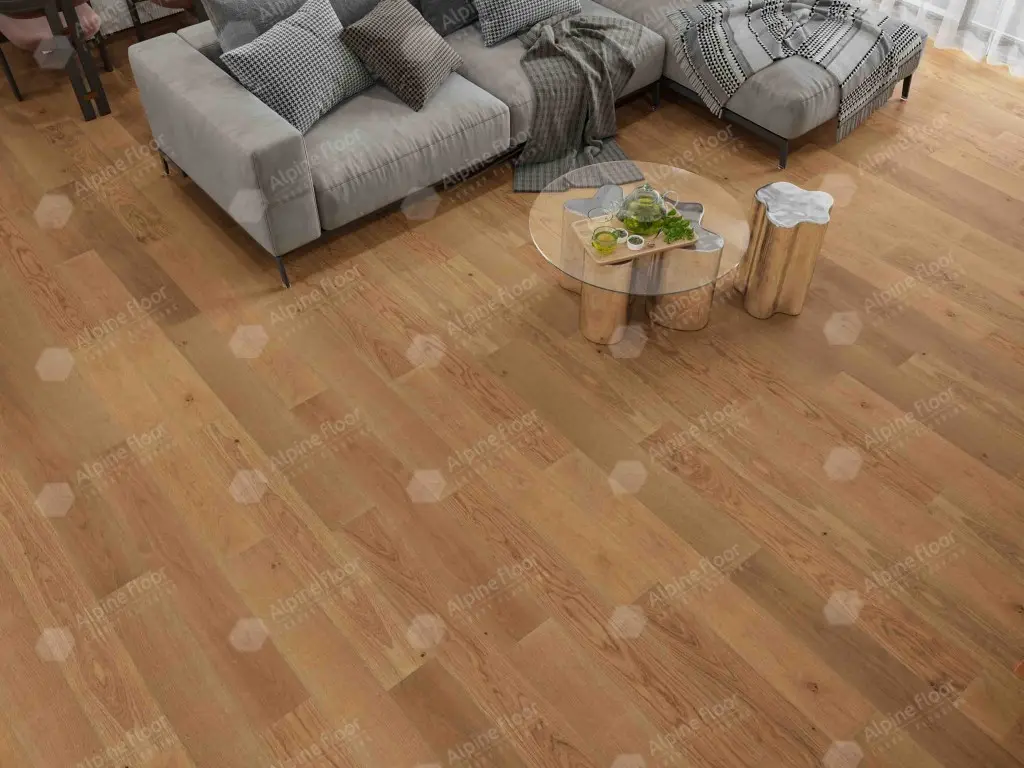 Инженерная доска Alpine Floor Villa Дуб Хани EW201-13 400-1200×165×12 фото в интерьере