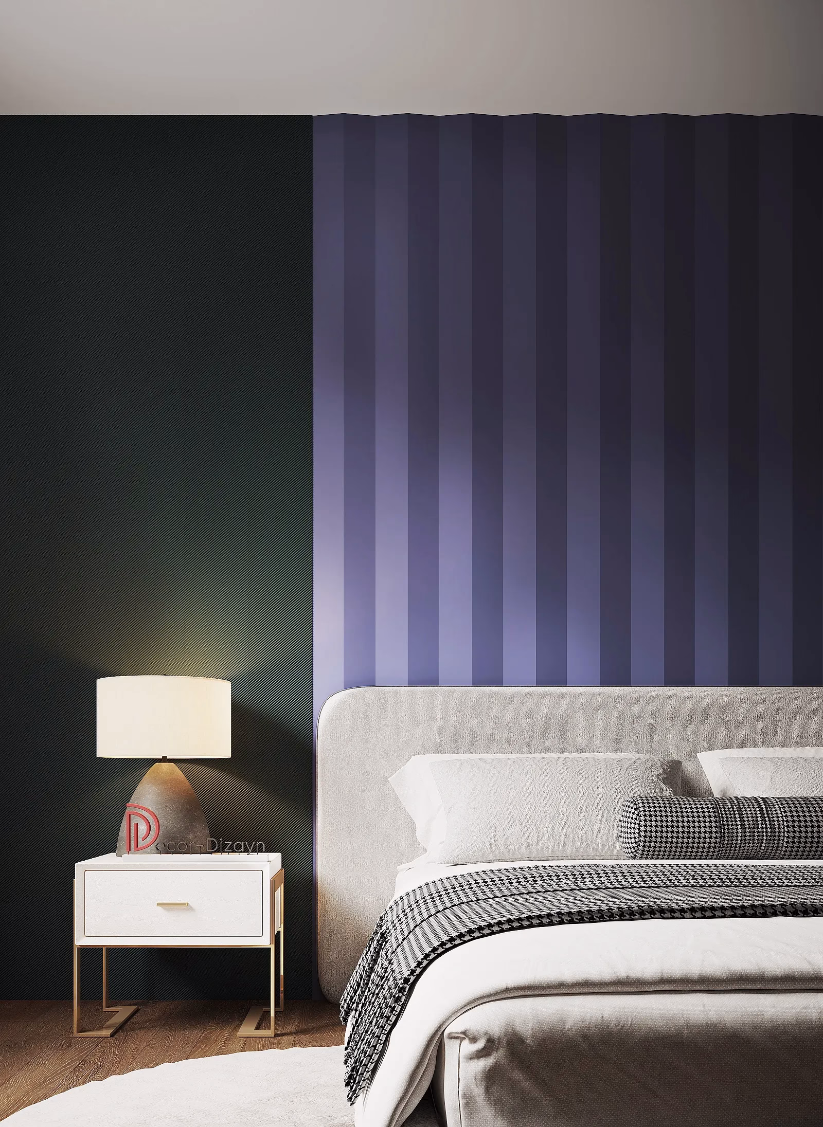 Стеновая панель из полистирола под покраску Decor-Dizayn Грани DD928 2000×200×20 фото в интерьере