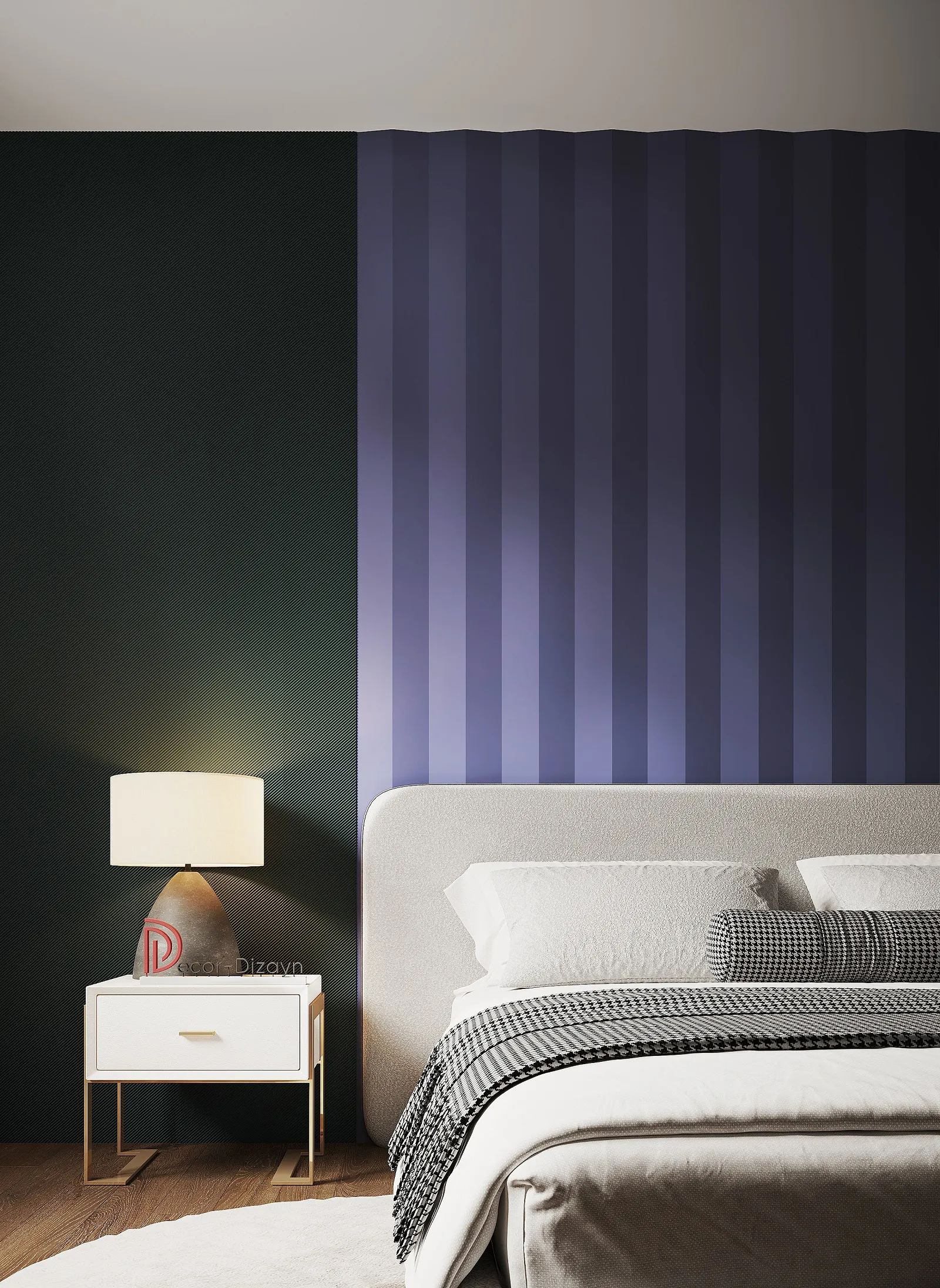 Стеновая панель из полистирола под покраску Decor-Dizayn Грани DD928 3000×200×20 фото в интерьере