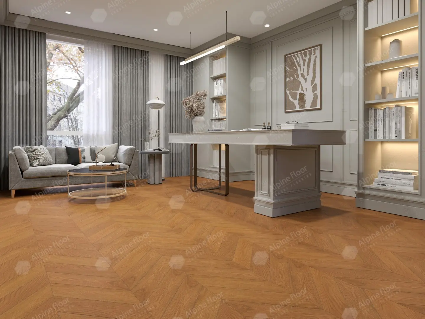 Инженерная доска Alpine Floor Chateau Дуб Кальвадос EW203-07 французская елка 600×120×12 фото в интерьере Инженерная доска Alpine Floor Chateau Дуб Кальвадос EW203-07 французская елка 600×120×12 фото в интерьере