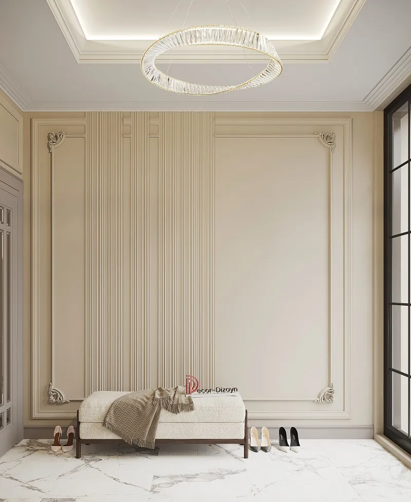 Угловой элемент к молдингу под покраску Decor-Dizayn C3-DD002 280×280×19 фото в интерьере