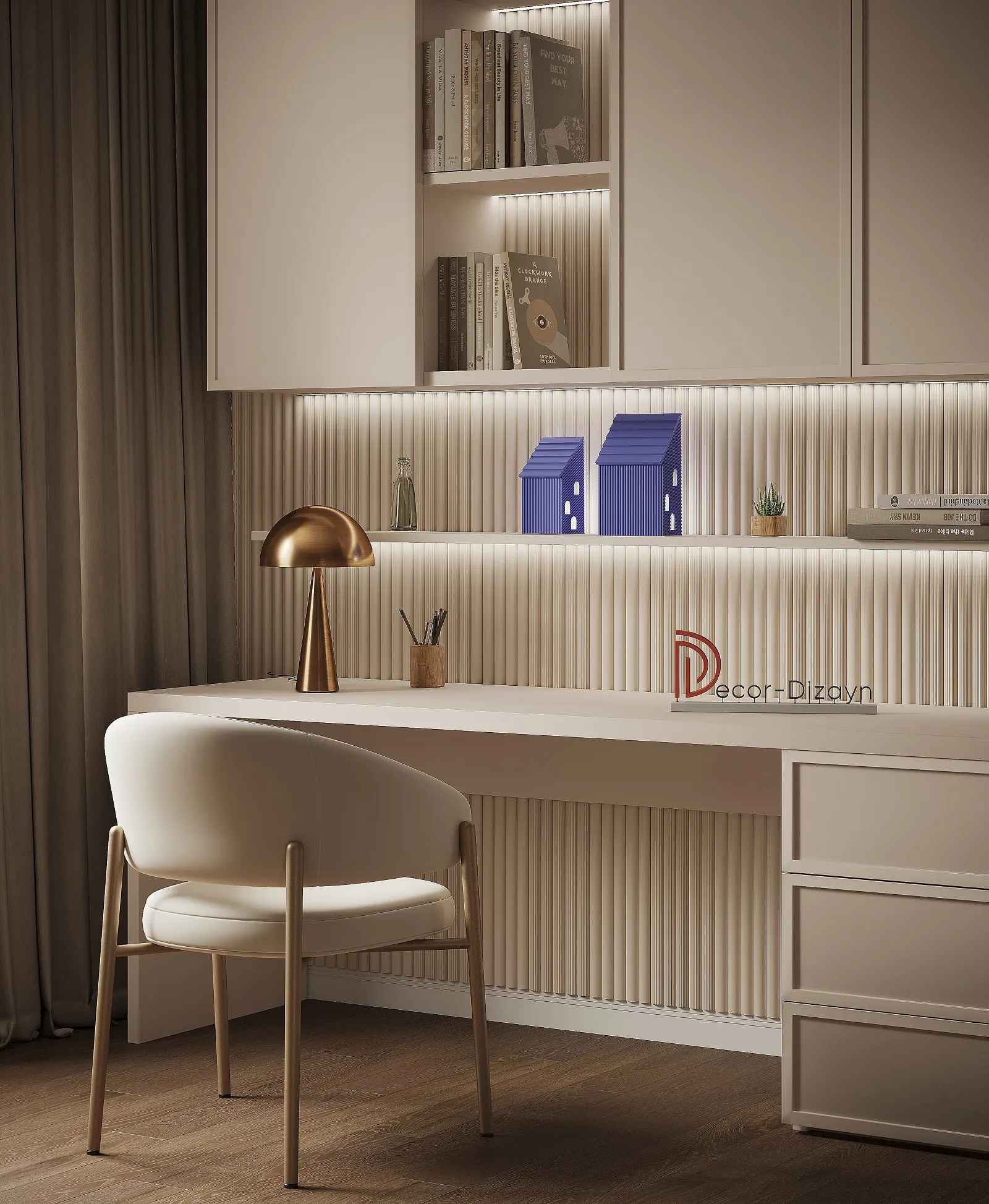 Молдинг из полистирола под покраску Decor-Dizayn Modern DD634 2000×30×23,2 фото в интерьере