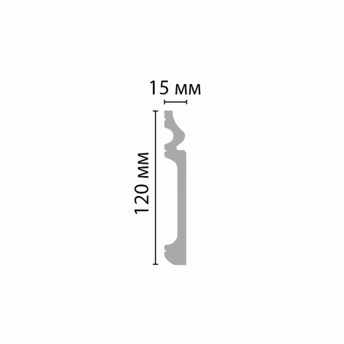 Плинтус под покраску Decomaster Дюропрофиль D004 2000×120×15