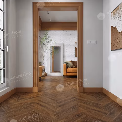 Кварцвиниловый SPC ламинат Alpine Floor Nut Кенари ECO 22-4 венгерская елка 600×125×4