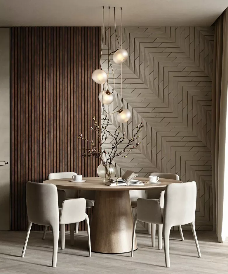 Стеновая панель акустическая Cosca Decor Сканди Дуб Барон Темный черный войлок 2750×600×19 фото в интерьере