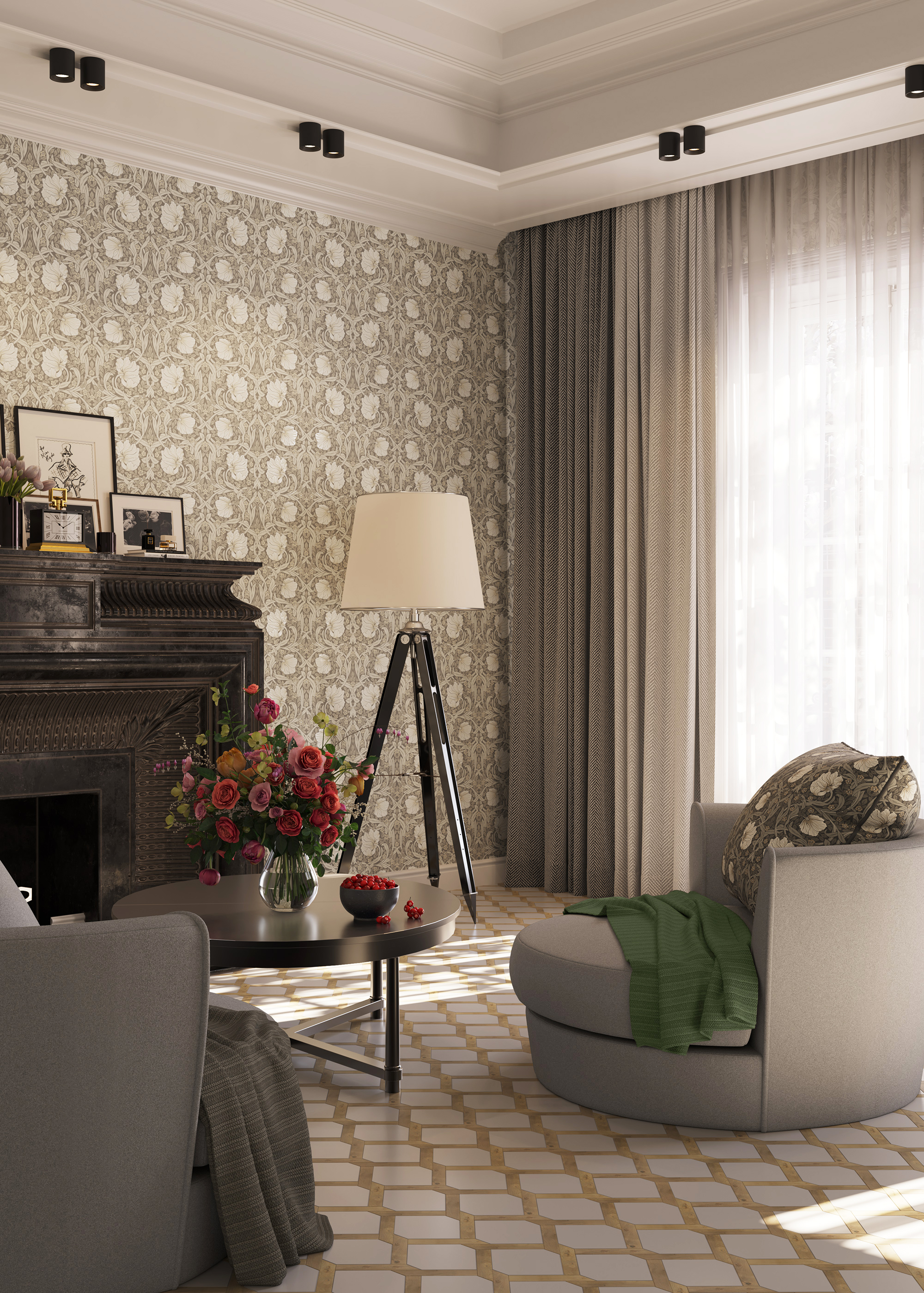 Обои Architector British Heritage II KT31408 10×0,52 фото в интерьере