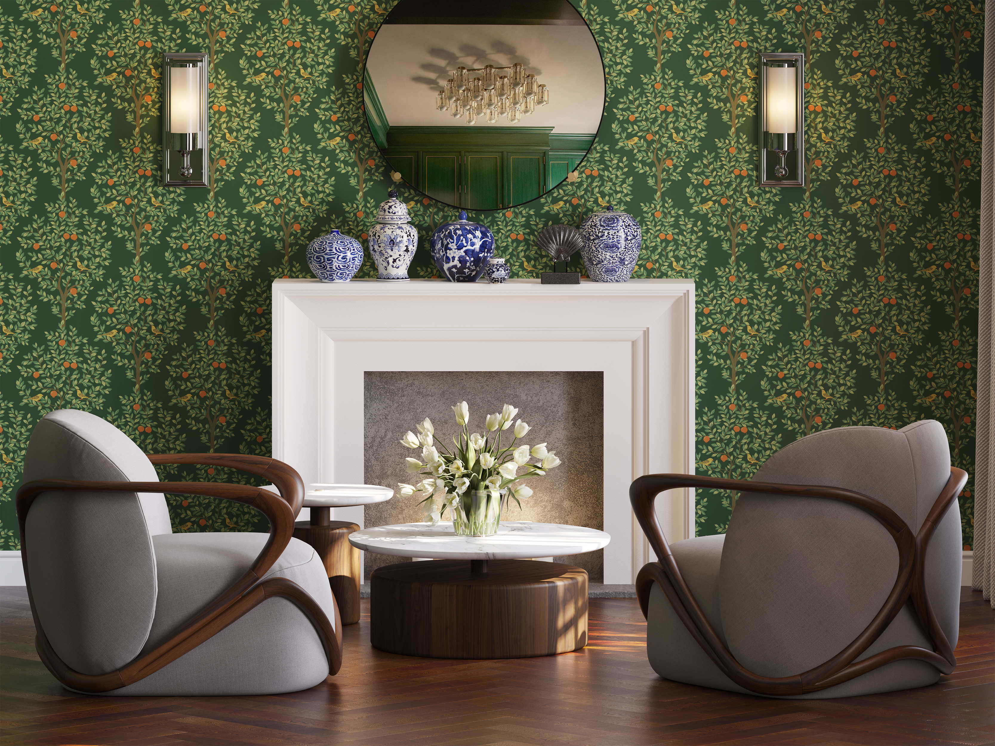 Обои Architector British Heritage III KT31014 10×0,52 фото в интерьере