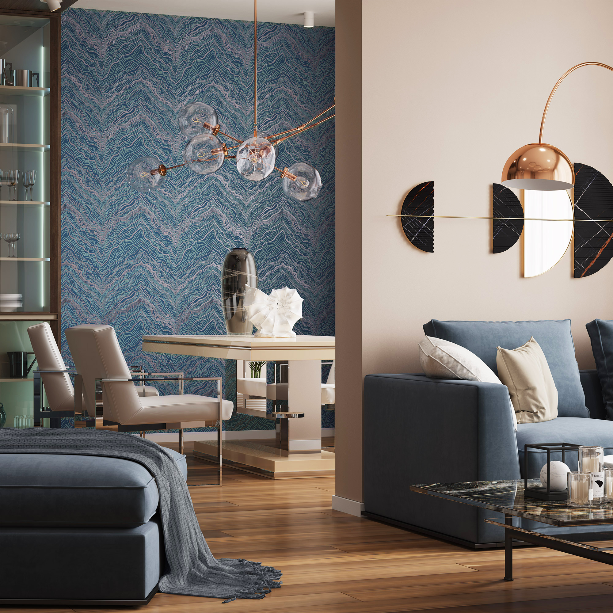 Обои Trendsetter Thom TH9307 10,05×0,53 фото в интерьере