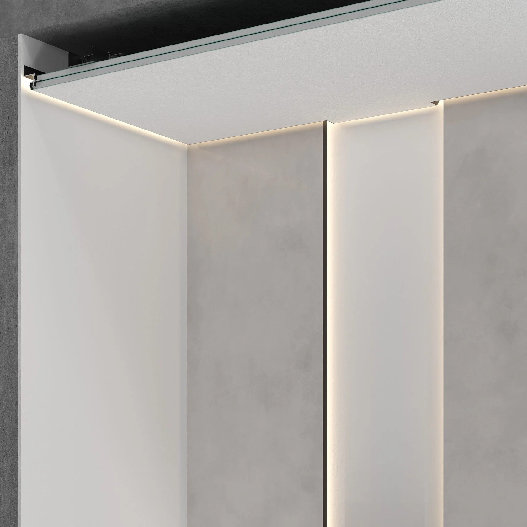 Профиль алюминиевый теневой с подсветкой Laconistiq Multilevel Черный муар RAL 9005 25-31-300 3000×46,3×27,7