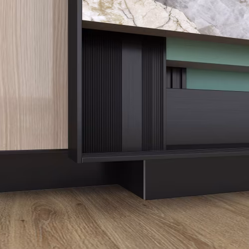 Профиль алюминиевый теневой с подсветкой Laconistiq Multilevel Черный муар RAL 9005 27-31-300 3000×46,5×28,7