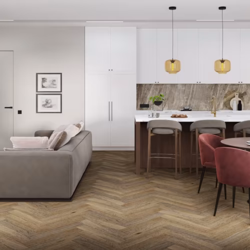 Кварцвиниловая плитка Damy Floor клеевая London LVT Ковентри 190707EL-01-LVT венгерская елка 590×118×2,5
