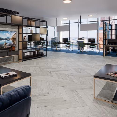 Кварцвиниловая плитка Damy Floor клеевая London LVT Йорк 191023EL-04-LVT венгерская елка 590×118×2,5