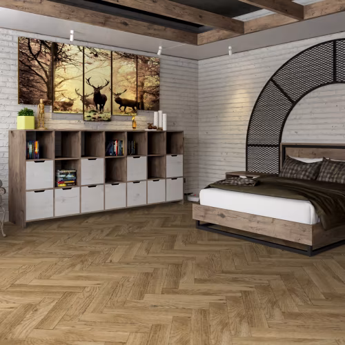 Кварцвиниловая плитка Damy Floor клеевая London LVT Кембридж 200410EL-01-LVT венгерская елка 590×118×2,5