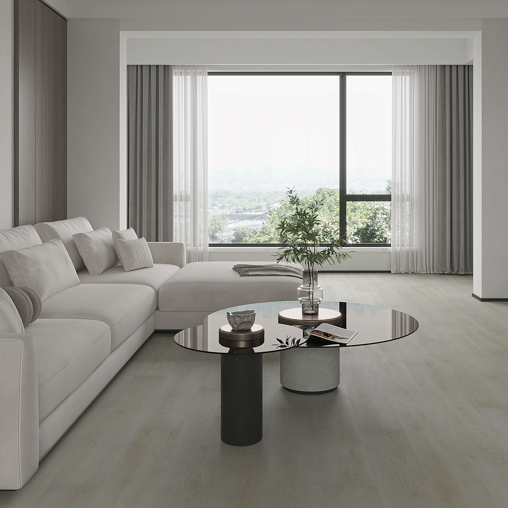 Кварцвиниловый SPC ламинат Alta Step Grandeza Дуб императорский SPC7702 1218×180×5 фото в интерьере