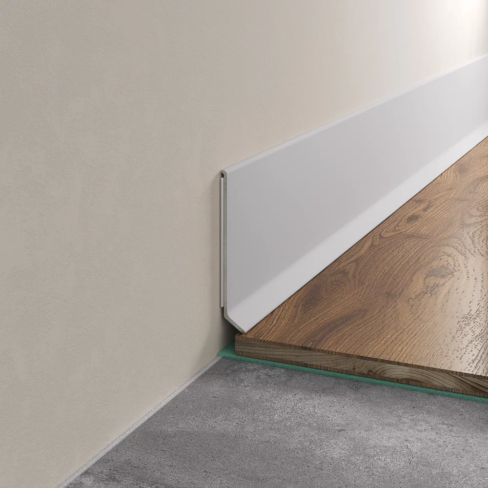 Плинтус алюминиевый Laconistiq Adhesive Белый RAL 9016 63-22-250 матовый 2500×80×10