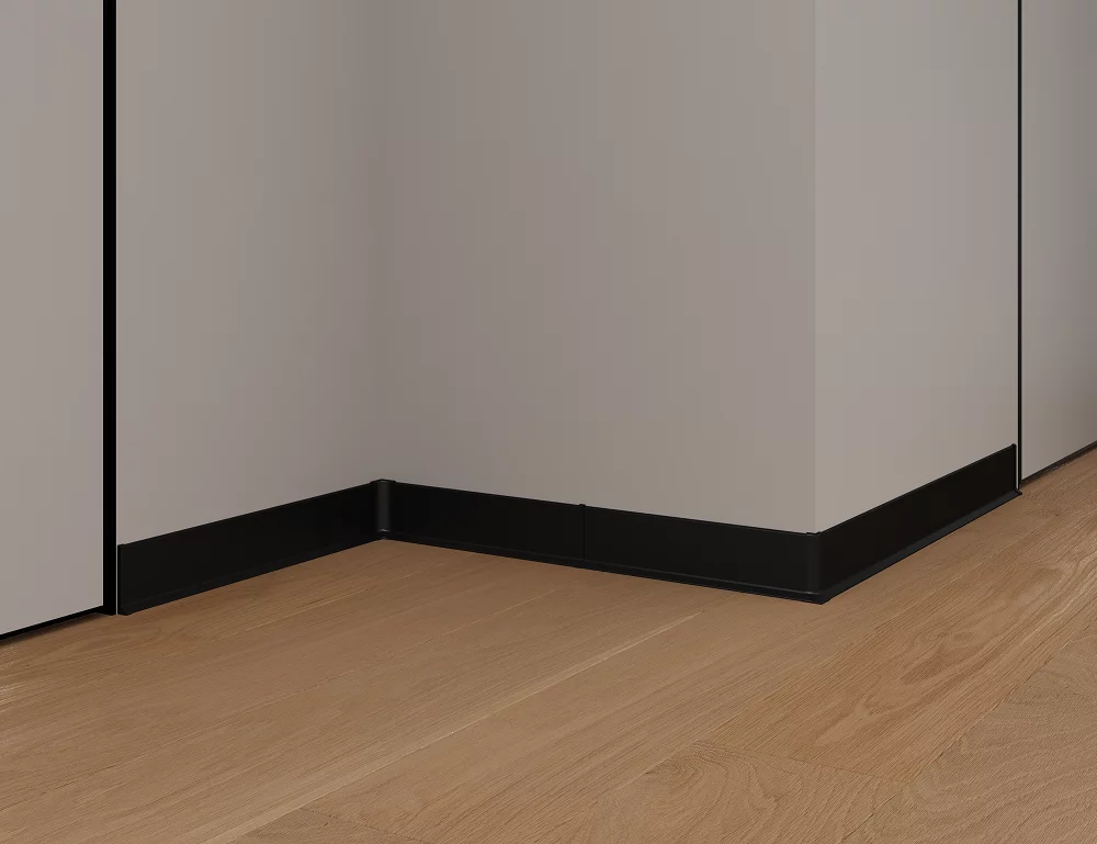 Плинтус алюминиевый Laconistiq Adhesive Черный RAL 9005 63-21-250 матовый 2500×80×10