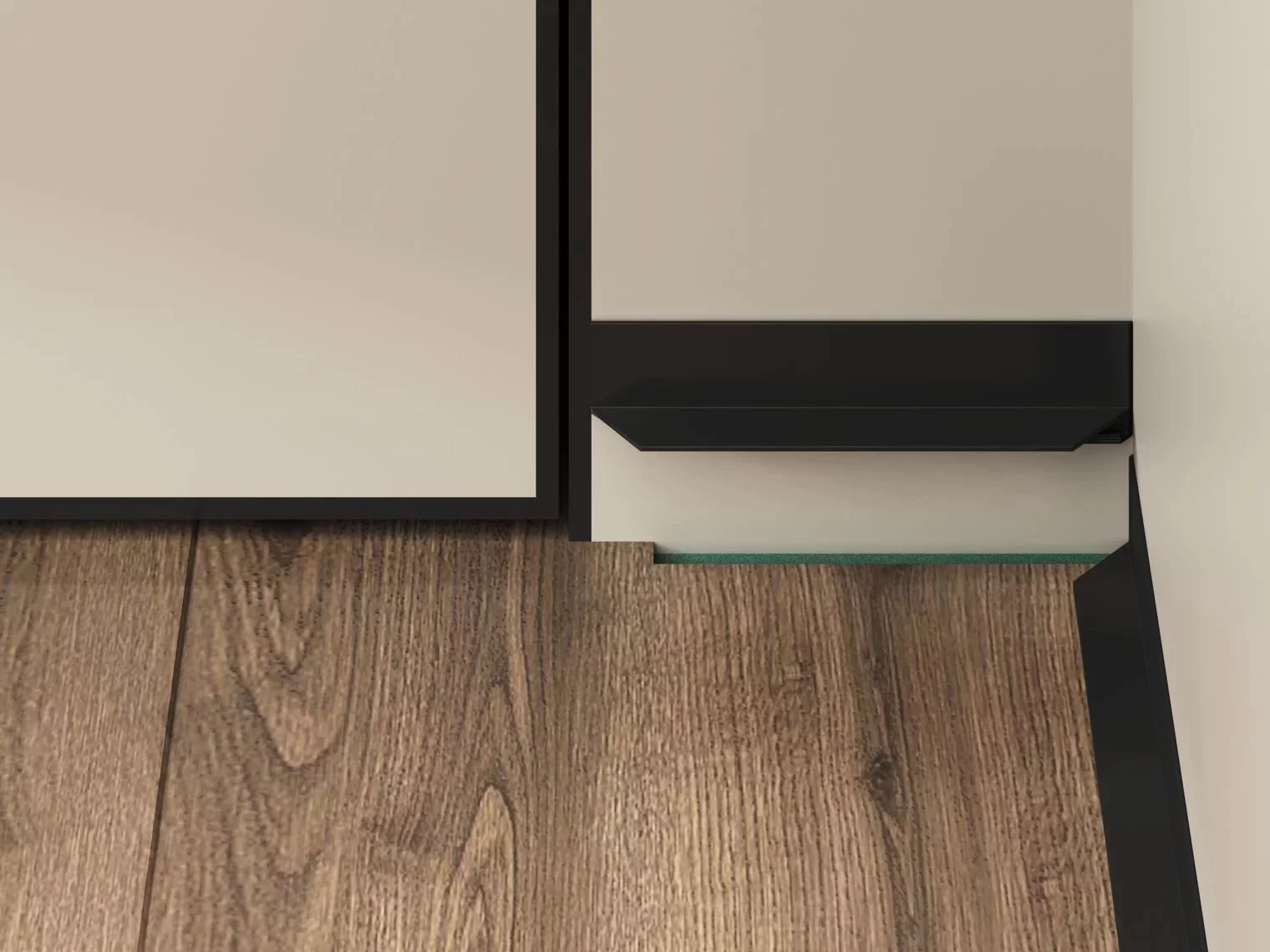 Микроплинтус алюминиевый Laconistiq MICRO L Max Черный муар RAL 9005 18-31-245 2450×35,8×16,2