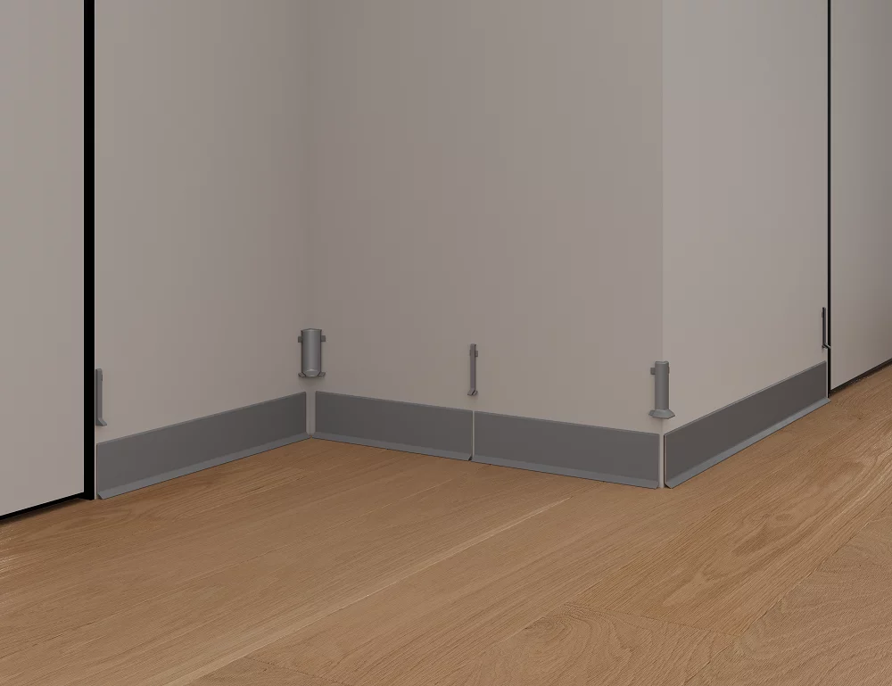 Плинтус алюминиевый Laconistiq Adhesive Серебряный 60-13-250 2500×60×10