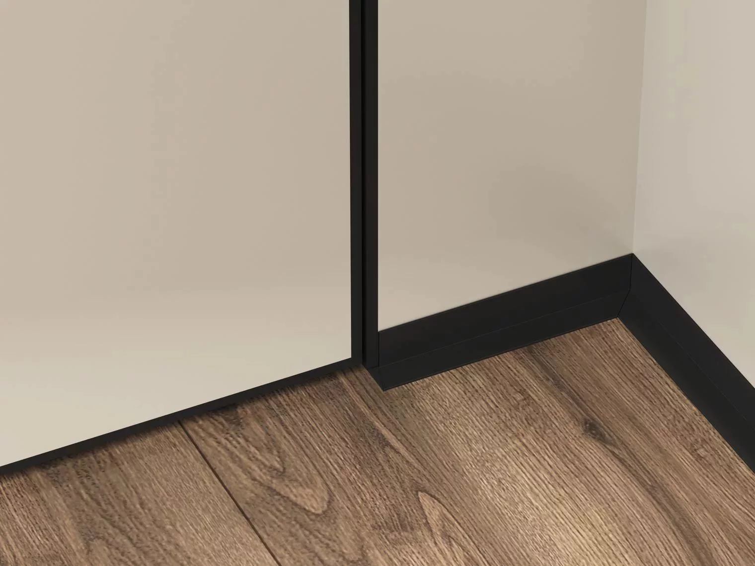 Микроплинтус алюминиевый Laconistiq MICRO L Max Черный RAL 9005 18-21-245 матовый 2450×35,8×16,2