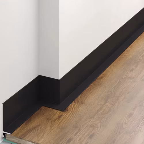Микроплинтус алюминиевый Laconistiq MICRO L Max Черный RAL 9005 18-21-245 матовый 2450×35,8×16,2